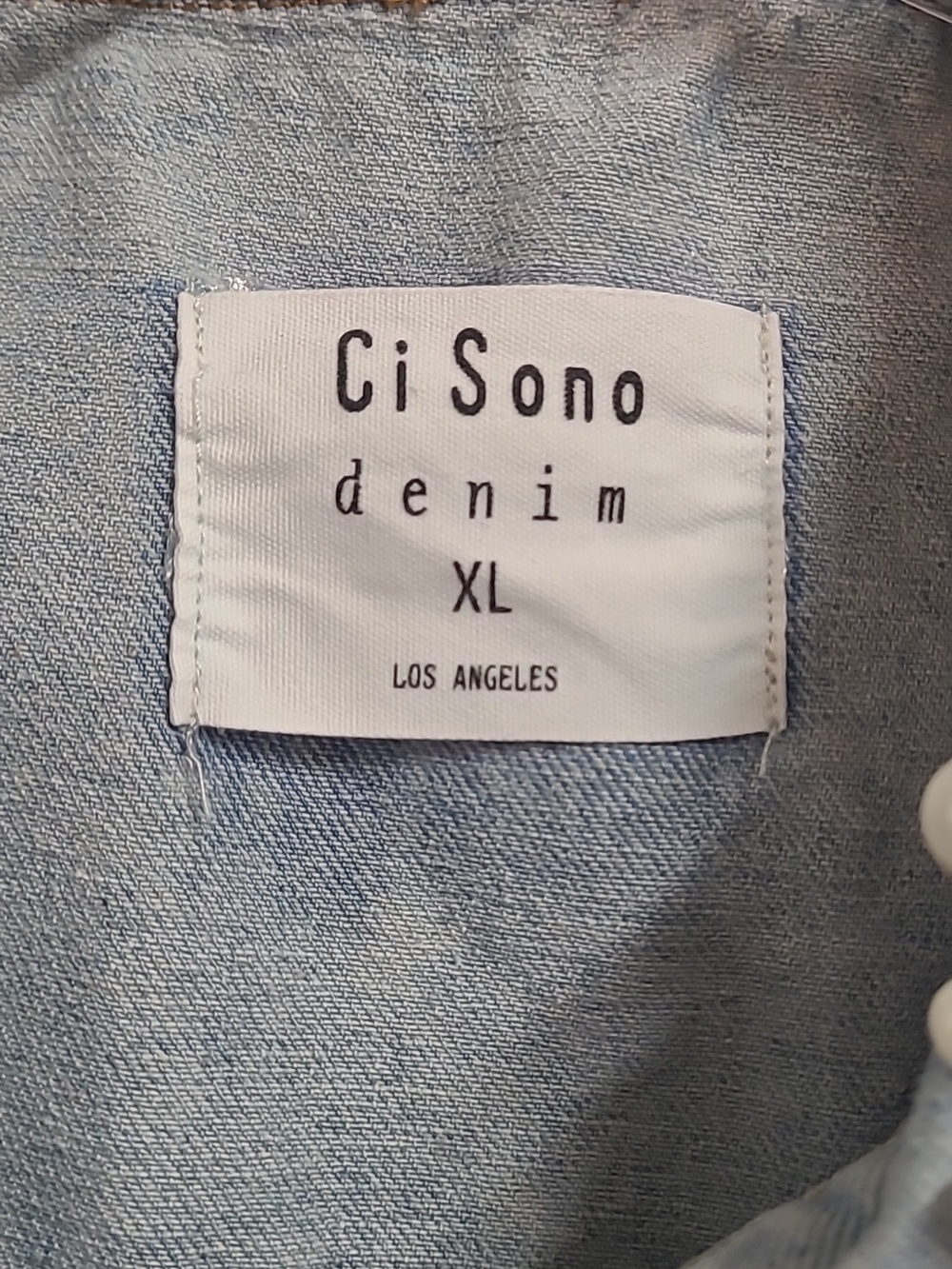 Ci Sono Light Wash Pearl-Studded Denim Vest Sleeveless Four Pocket Sz XL - Picture 4 of 13